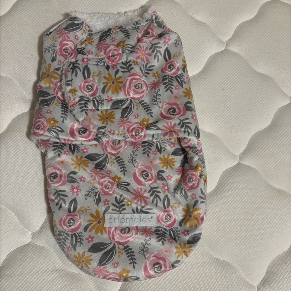 Cribmates Floral Baby Swaddle Sack - Pink, Gray & Mustard